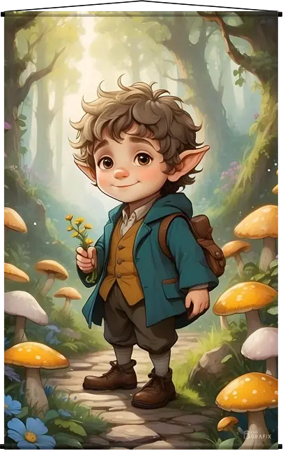 Poppin the Woodland Hobbit - Wall Scroll