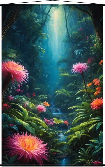 Lush Jungle Oasis - Wall Scroll