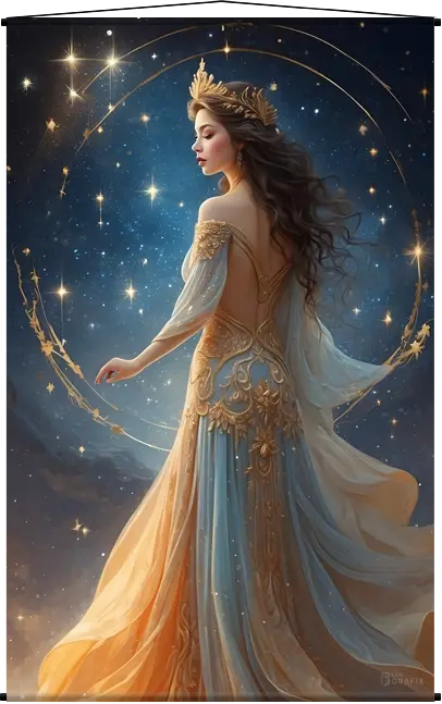 Goddess of the Guilded Stars - Wall Scroll