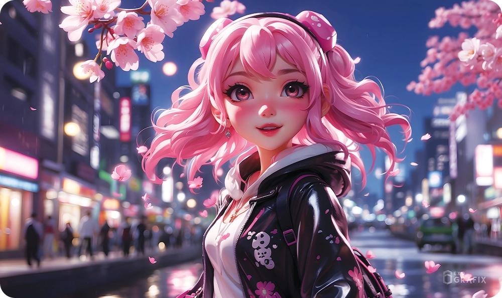 Cherry Blossom City - Playmat