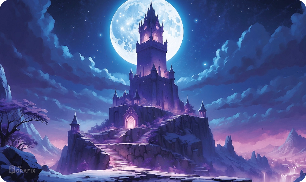 Tower of the Poison Mages in Eldamar Kingdom - Playmat