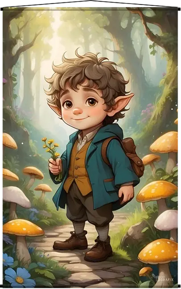 Poppin the Woodland Hobbit - Wall Scroll