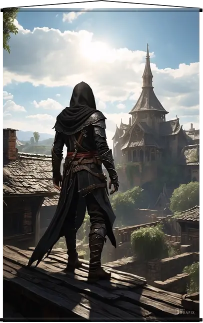 Rooftop Assassin - Wall Scroll