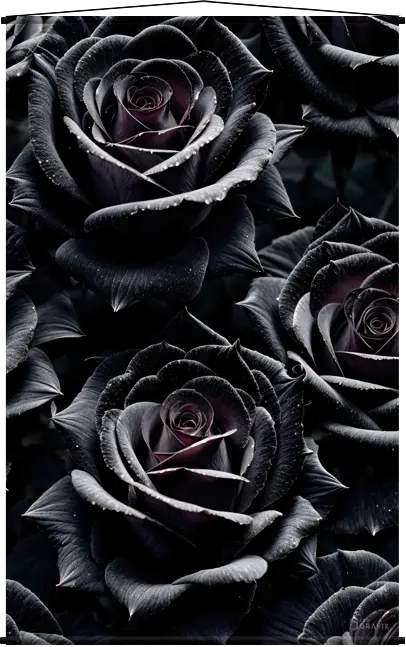 Gothic Midnight Roses - Wall Scroll