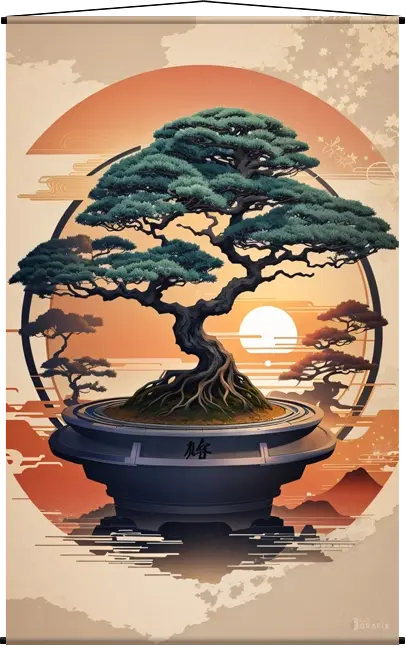 Mystical Bonsai Echo - Wall Scroll