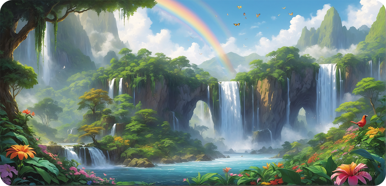 Rainbow Falls - Mousepad