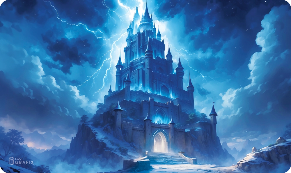 Tower of the Water Mages in Eldamar Kingdom - Playmat