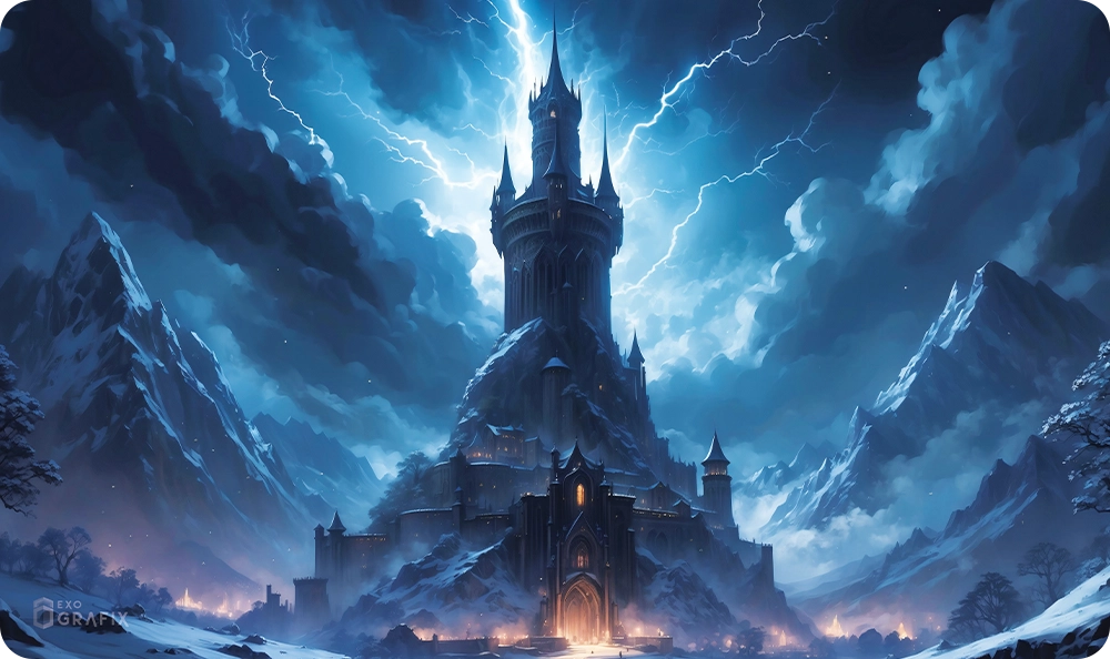 Tower of the Shadow Mages in Eldamar Kingdom - Playmat
