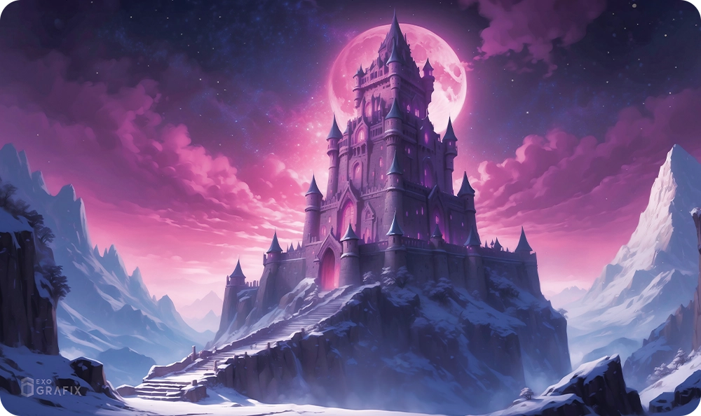 Tower of the Crystal Mages in Eldamar Kingdom - Playmat