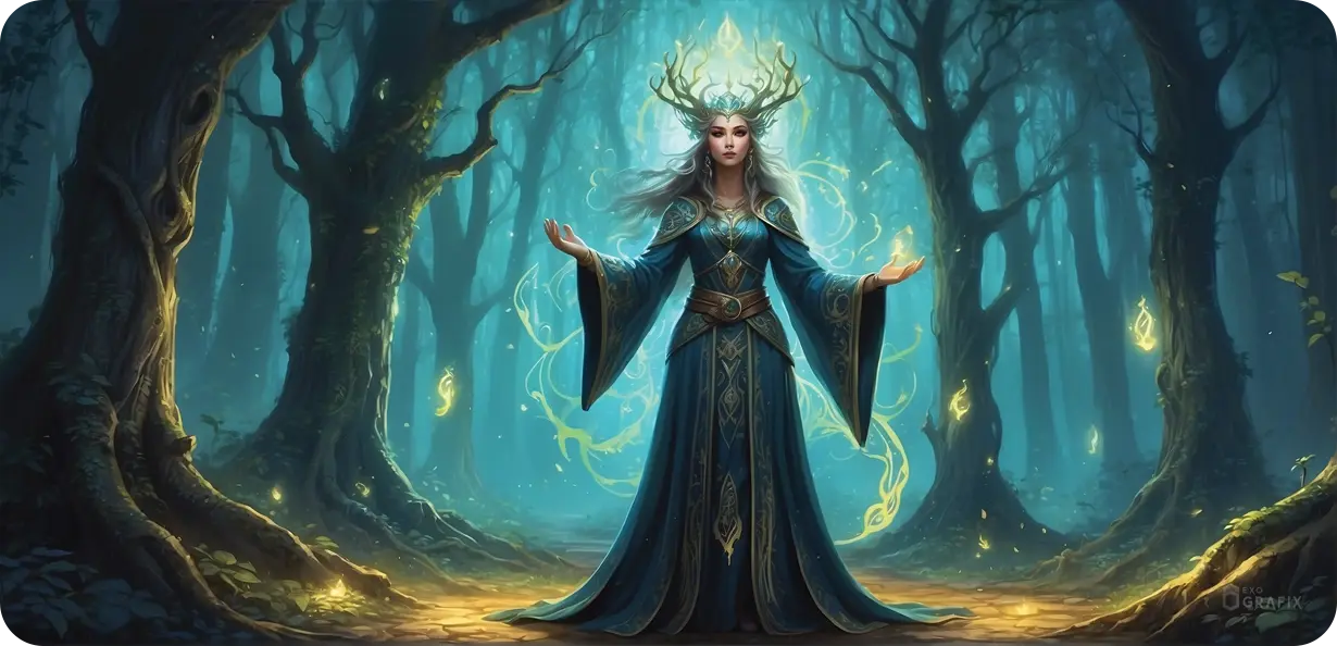 Lady Seraphina of the Mystical Forest - Mousepad