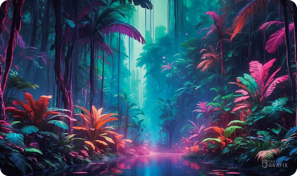 Neon Jungle 5 - Playmat