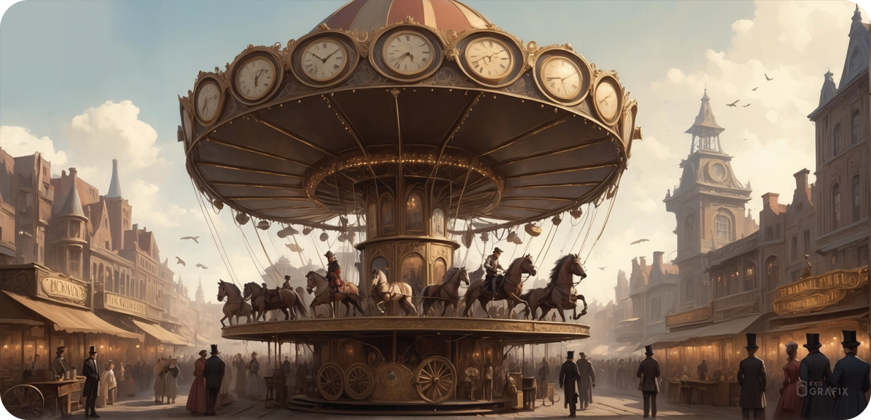 Clockwork Merry Go Round - Mousepad