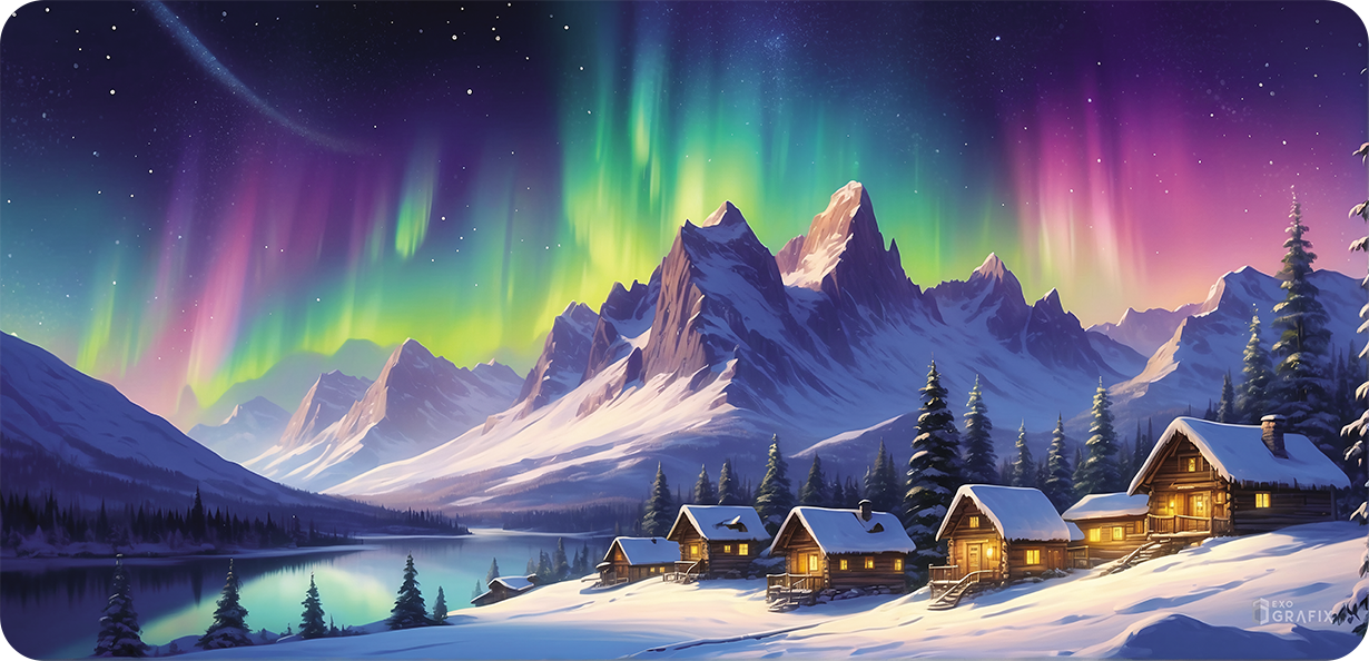 Illuminating Aurora Borealis - Mousepad