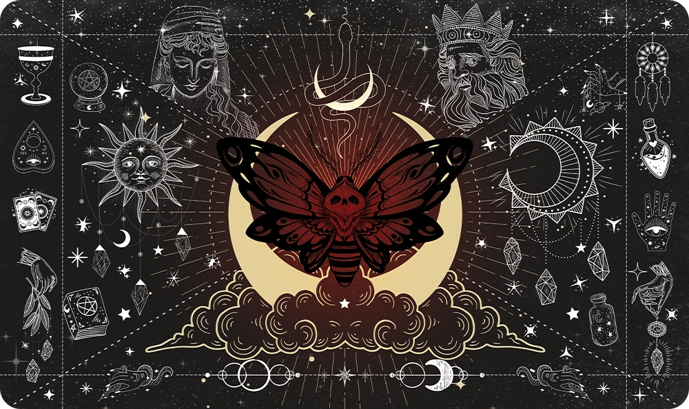 Moth of the Moonveil - Black - Playmat
