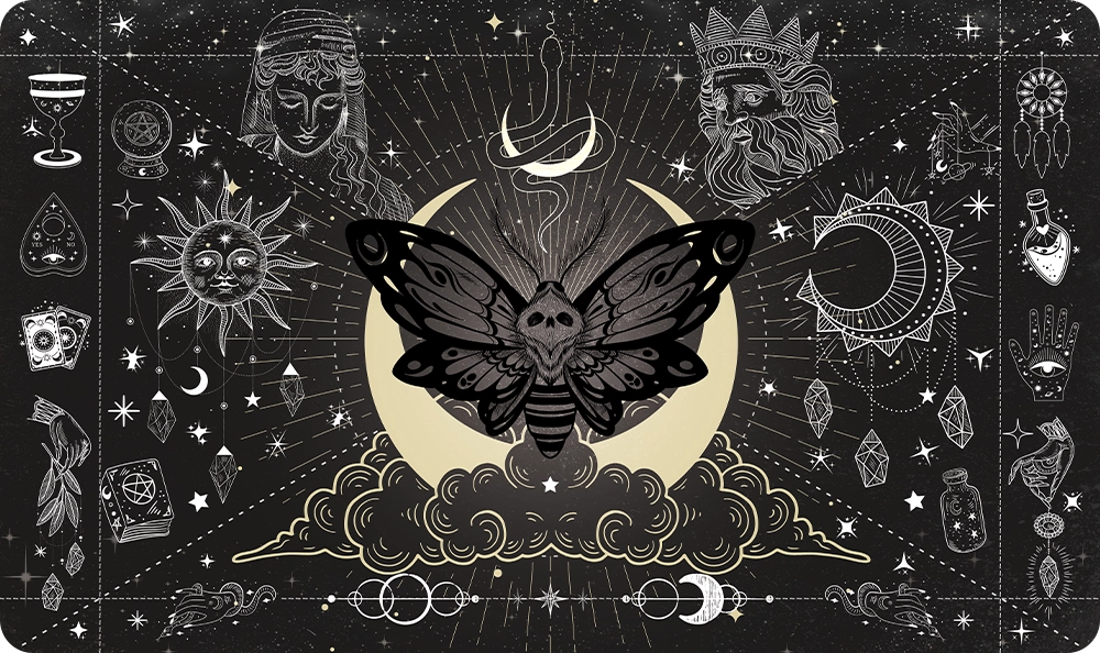 Moth of the Moonveil - Black - Playmat
