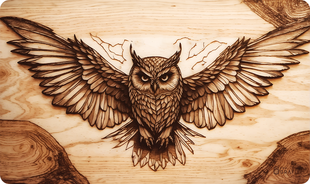 Pyrography Owl - Playmat