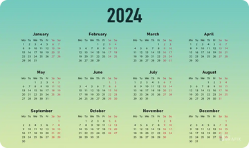 2024 Calendar - Playmat